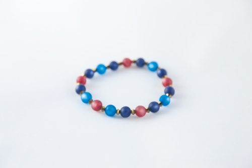 Bracelet en perles Polaris rose et bleues